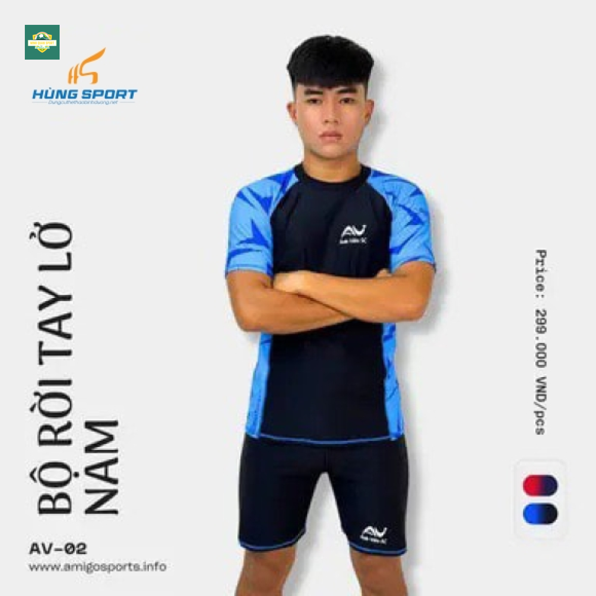 Bộ Đồ Bơi Tay Ngắn Ánh Viên AV02 Nam