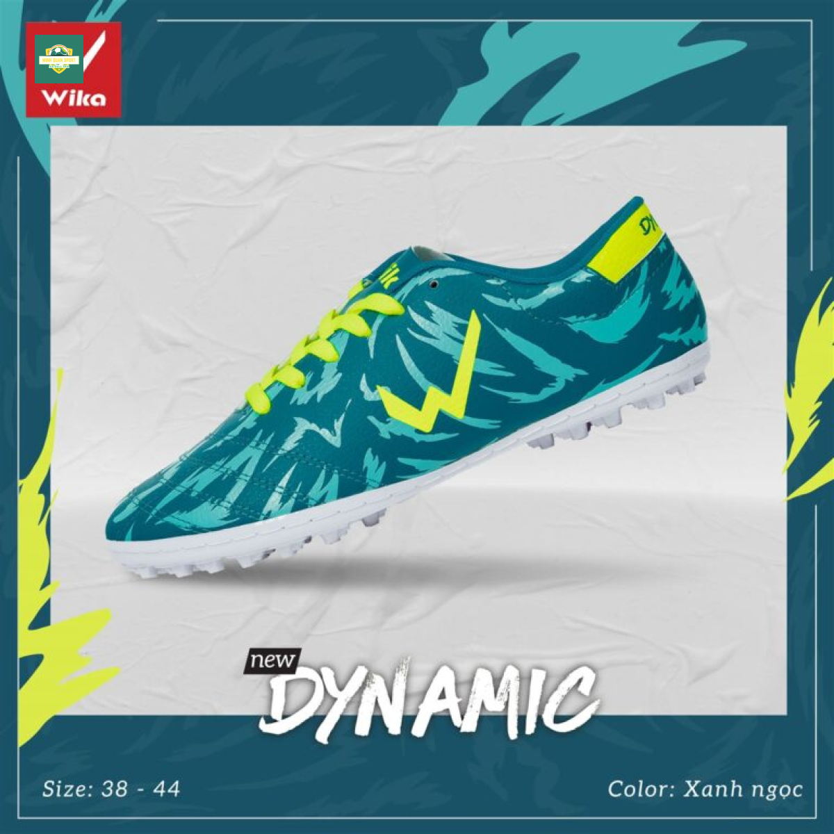 Giày đá bóng Wika Dynamic xanh ngọc
