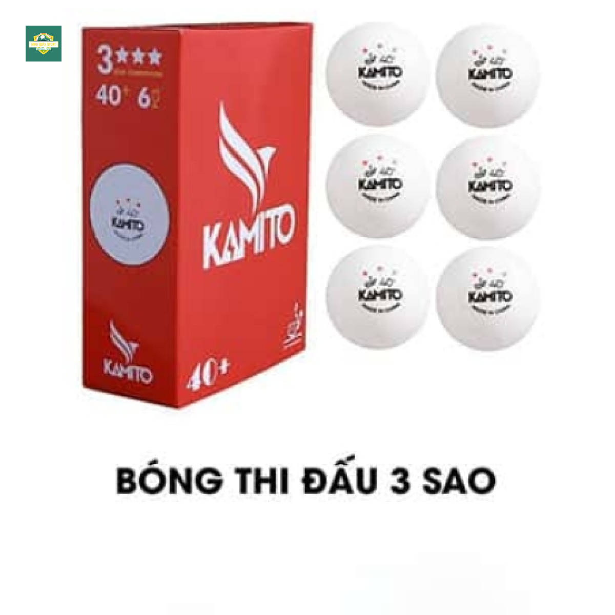 Quả Bóng Bàn Kamito 3 Sao (6 Quả/hộp) Chính hãng