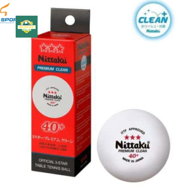 Quả Bóng Nittaku 3 Star 40+ Premium Clean (Nội Địa Nhật)