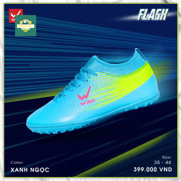Giày đá bóng Wika Flash xanh ngọc (New 2023)