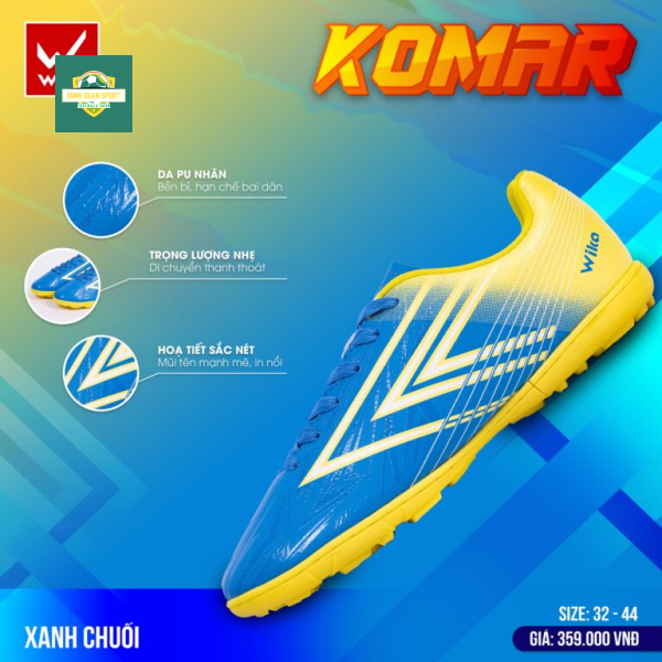 Giày đá bóng Wika Komar xanh chuối