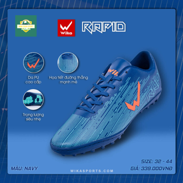 Giày đá bóng Wika Rapid navy