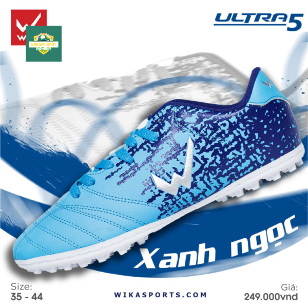 Giày đá bóng Wika Ultra 5 màu xanh ngọc