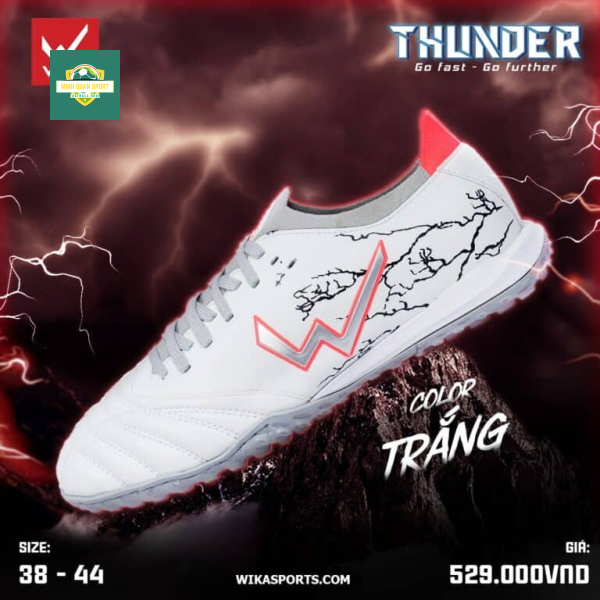 Giày đá bóng Wika Thunder màu trắng